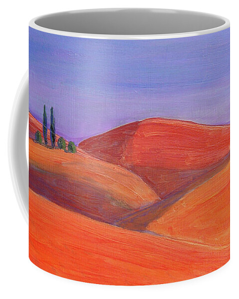 Tuscan Coffee Mug featuring the painting Hill Tops by Lilibeth Andre