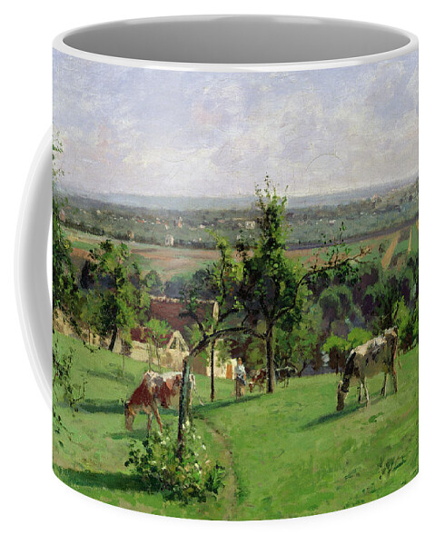Camille Pissarro Coffee Mug featuring the painting Hillside of Vesinet by Camille Pissarro