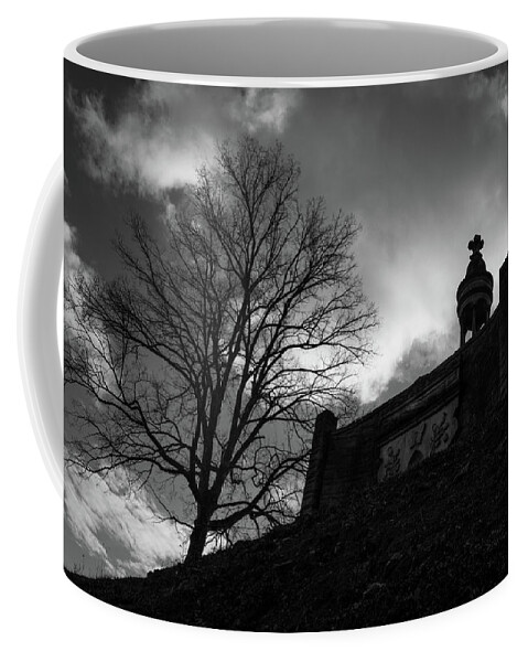 Cemetery Coffee Mug featuring the photograph Hilltop Memorial by James L Bartlett