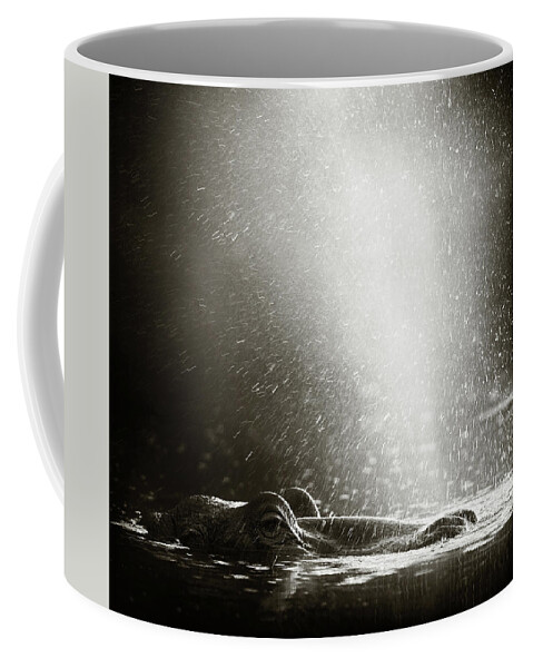 Africa Coffee Mug featuring the photograph Hippo blowing air by Johan Swanepoel