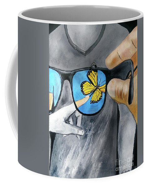 Jennifer Page Coffee Mug featuring the painting His Perspective by Jennifer Page