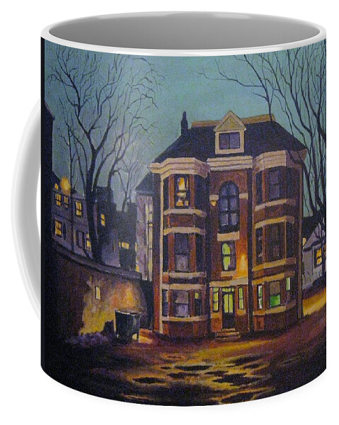 Moody Coffee Mug featuring the painting Historic Property South End Haifax by John Malone