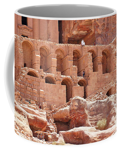 Petra Coffee Mug featuring the photograph Historic Ruins In Petra by David Birchall