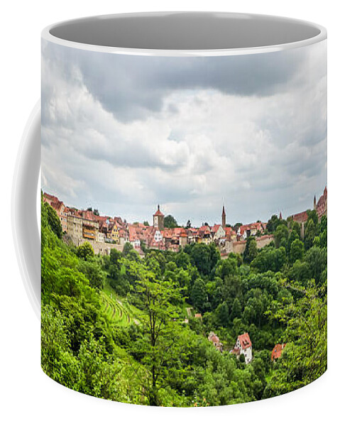 Ancient Coffee Mug featuring the photograph Historic town of Rothenburg ob der Tauber, Franconia, Bavaria, G by JR Photography