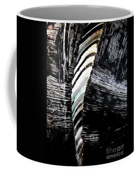 Black And White And A Smidge Of Color In The Rift .not Manipulated Except To Become Black And White .very Dramatic Coffee Mug featuring the photograph Hog Fish floats Four by Priscilla Batzell Expressionist Art Studio Gallery