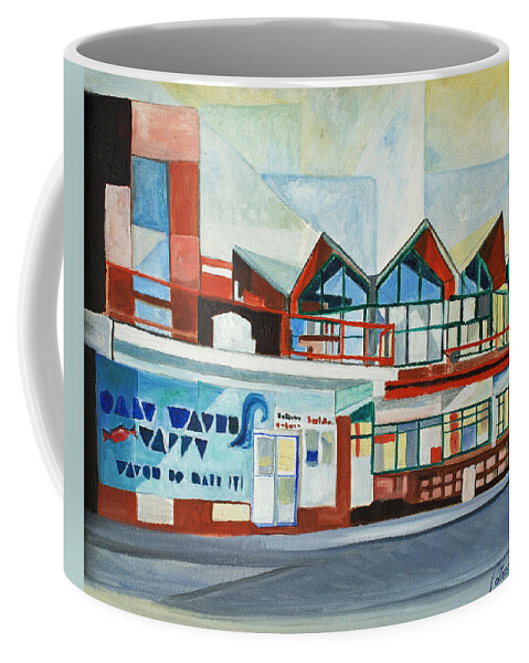 Asbury Art Coffee Mug featuring the painting HoJo's Abstracted by Patricia Arroyo
