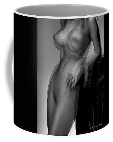 Classical Nudes Coffee Mug featuring the digital art Holding On by Wayne Bonney