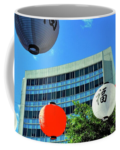 Little Tokyo Coffee Mug featuring the photograph Holiday Decorations in Little Tokyo by Kirsten Giving