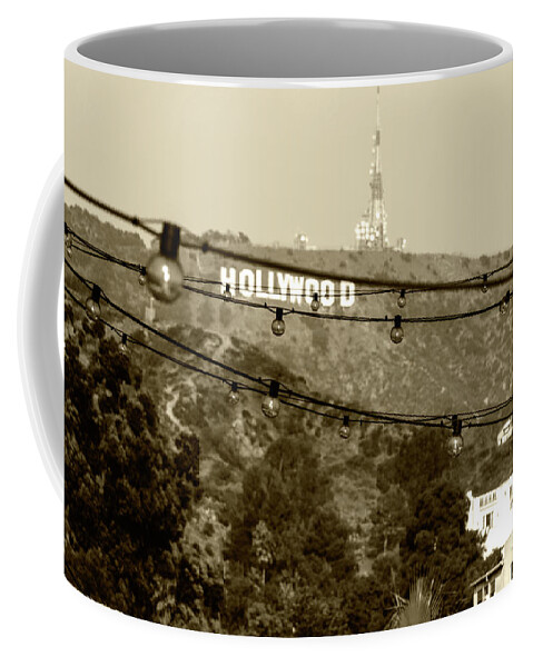 Hollywood Coffee Mug featuring the photograph Hollywood sign on the hill 4 by Micah May
