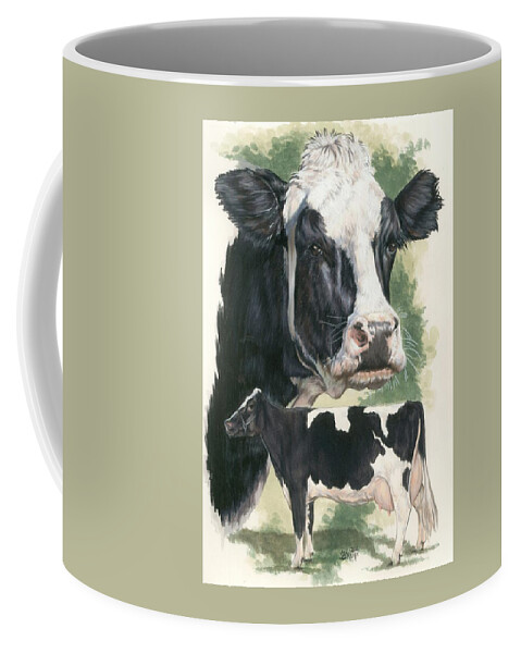 Cow Coffee Mug featuring the mixed media Holstein by Barbara Keith