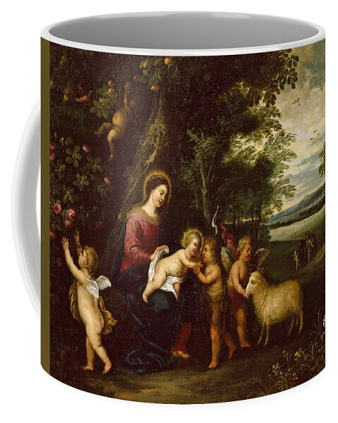 Pieter Van Avont Coffee Mug featuring the painting Holy Family Departing for Egypt by Pieter van Avont