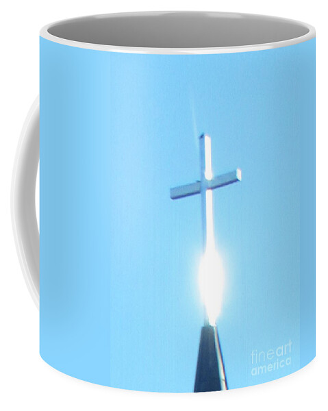 Photograph Coffee Mug featuring the photograph Holy Ghost on Church Cross by Delynn Addams