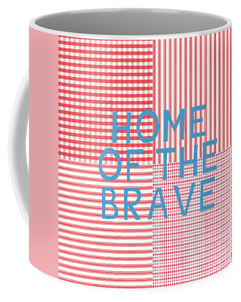 Red Coffee Mug featuring the digital art Home Of The Brave- Art by Linda Woods by Linda Woods