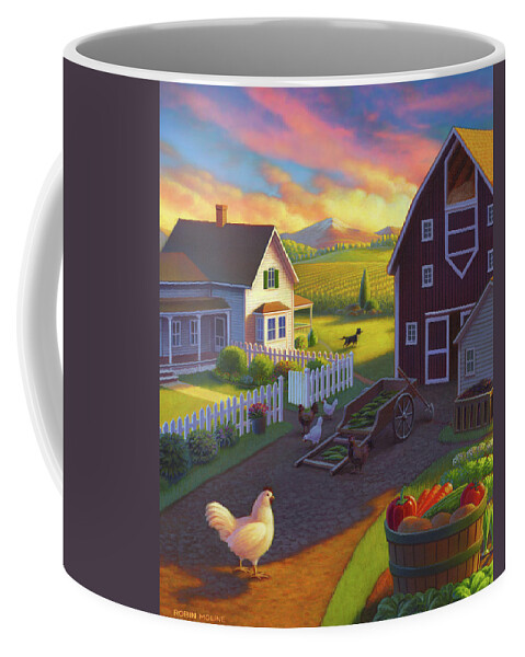 Farm Scene Coffee Mug featuring the painting Home on the Farm by Robin Moline