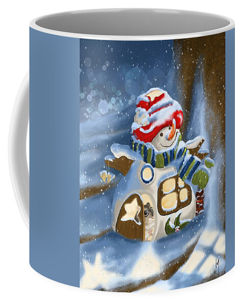 Christmas Coffee Mug featuring the painting Home sweet home by Veronica Minozzi