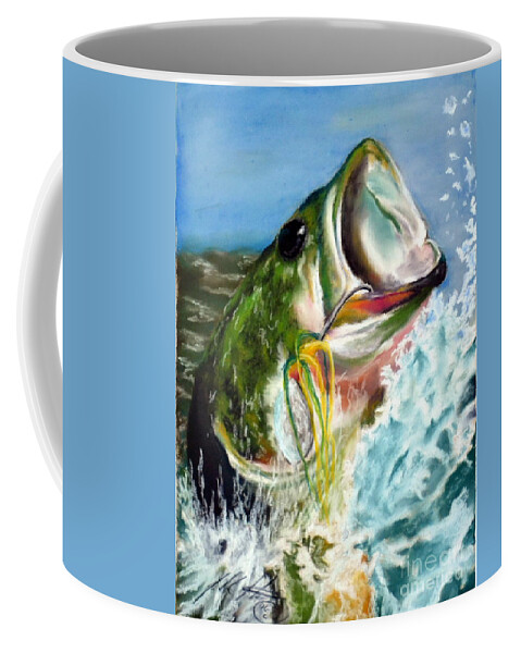 Water Coffee Mug featuring the pastel Hooked by John Huntsman