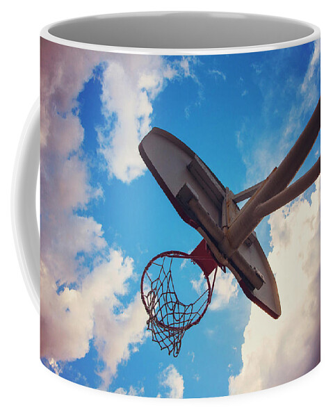 Basketball Coffee Mug featuring the photograph Hoop and Sky by Toni Hopper