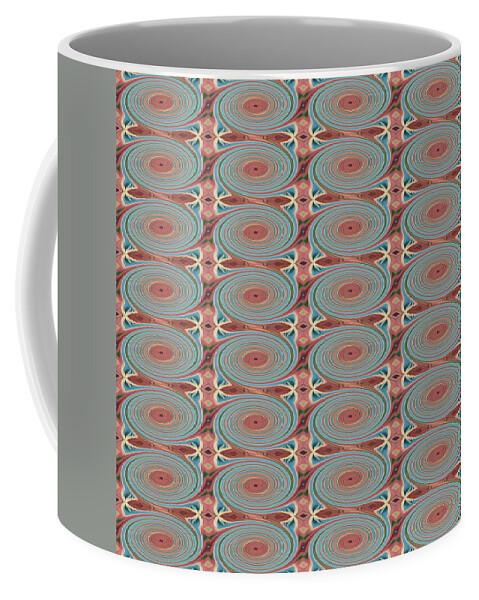 Abstract Coffee Mug featuring the digital art Hope Does Spring Eternal - T J O D 31 Arrangement 1 Swirled Tile 4x8 Inverted by Helena Tiainen