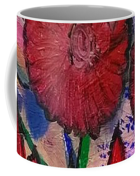 Flowers Flower Abstract Coffee Mug featuring the painting Hope for Spring by James and Donna Daugherty