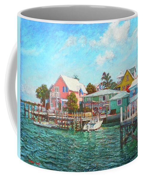 Hope Town Coffee Mug featuring the painting Hope Town By The Sea by Ritchie Eyma