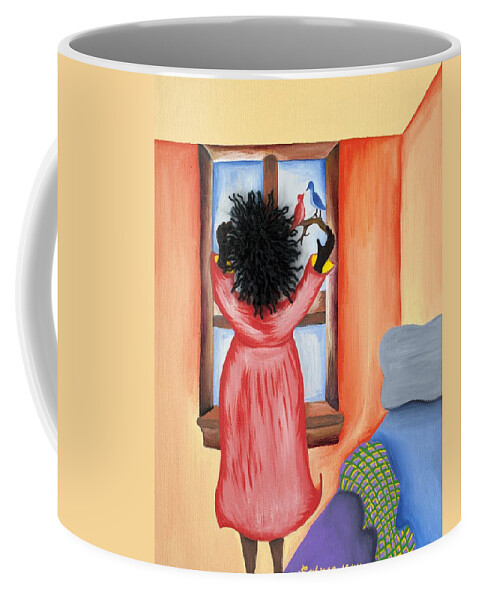 Sabree Coffee Mug featuring the painting Hoping by Patricia Sabreee