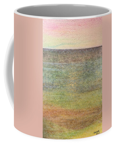 Original Coffee Mug featuring the mixed media Horizon by Norma Duch