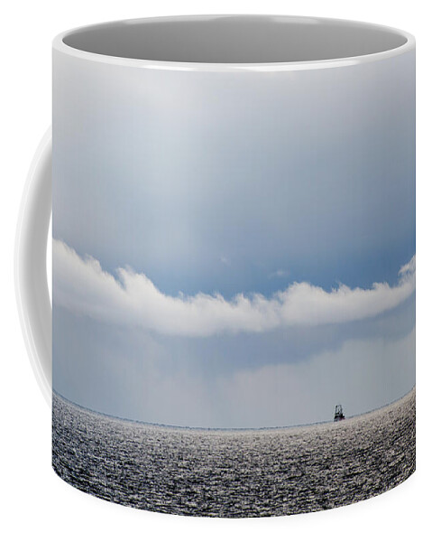 Blue Coffee Mug featuring the photograph Horizontal Blues by Kathy Paynter