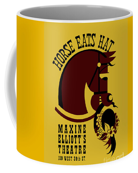  Coffee Mug featuring the drawing Horse eats hat by Heidi De Leeuw