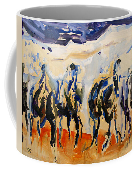  Coffee Mug featuring the painting Horse Mountains by John Gholson