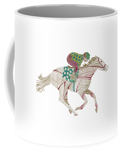 Horse Coffee Mug featuring the painting Horse Racer by Amy Kirkpatrick