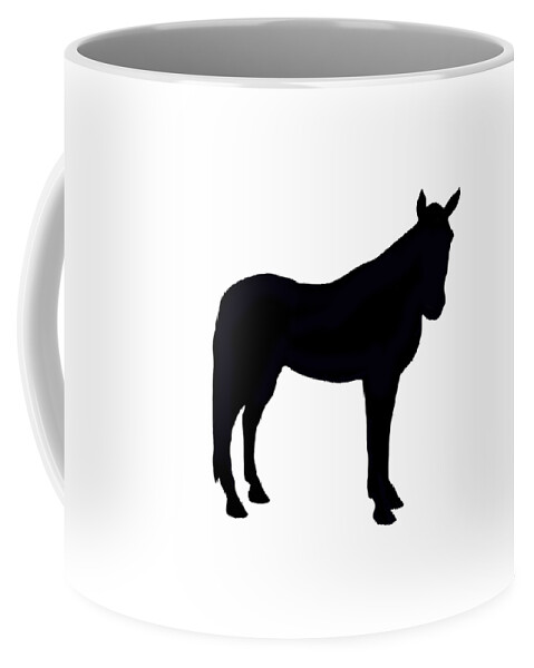 Black Horse Coffee Mug featuring the digital art Horse Silhouette by Linsey Williams