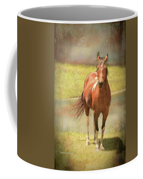 Horse Coffee Mug featuring the digital art Horseing around by Bonnie Willis