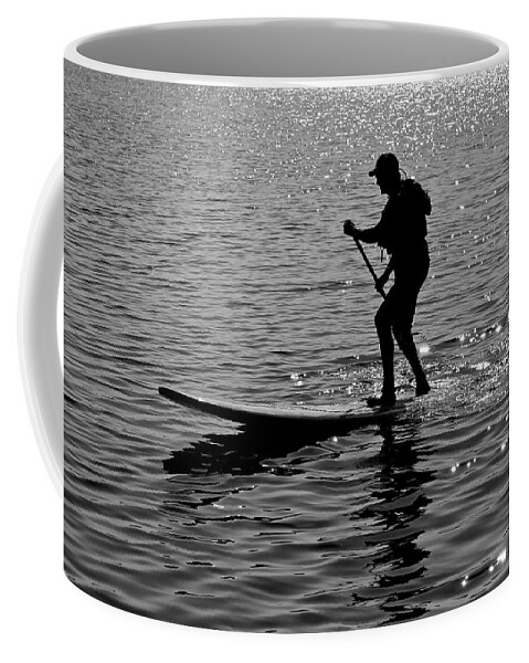 Stand Up Paddleboard Coffee Mug featuring the photograph Hot Moves on a SUP by John Meader