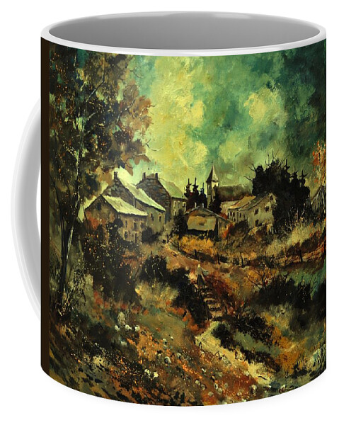 Landscape Coffee Mug featuring the painting Houdremont by Pol Ledent