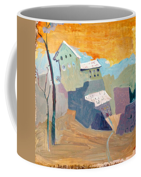 House Coffee Mug featuring the painting House on a Hill by Carole Johnson