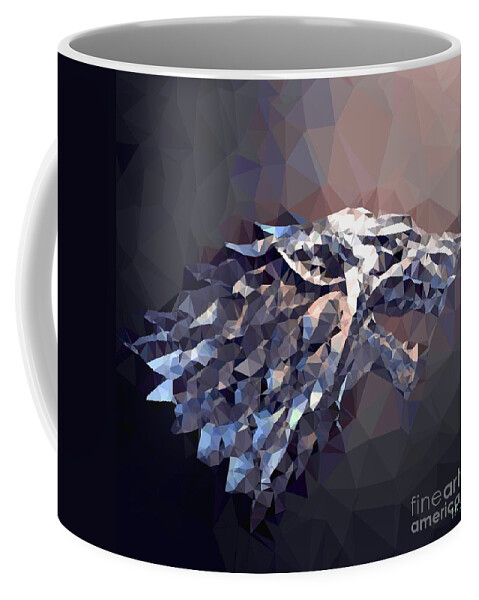 House Stark Coffee Mug featuring the digital art House Stark by HELGE Art Gallery