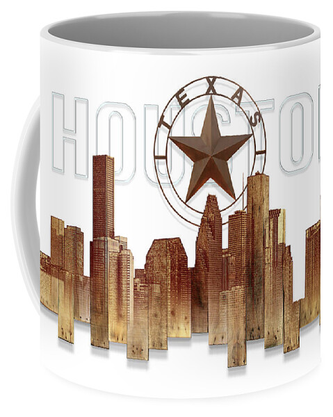 Houston Texas Skyline Artwork By Doug Kreuger Coffee Mug featuring the painting Houston Texas Skyline by Doug Kreuger