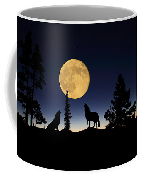 Carnivore Coffee Mug featuring the photograph Howling at the Moon by Shane Bechler