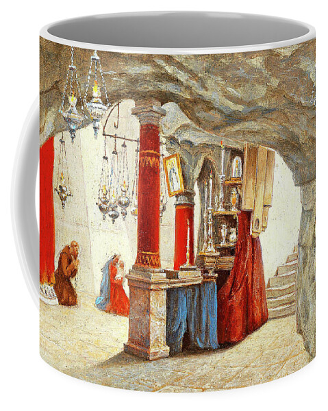 Hubert Sattler Coffee Mug featuring the painting Hubert Sattler Milk Grotto 1911 by Munir Alawi