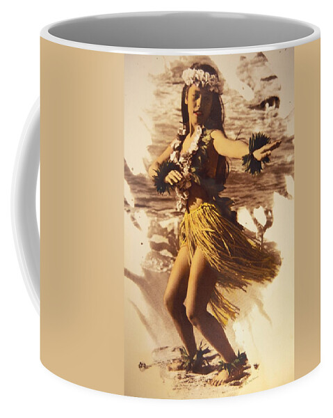 Ancient Coffee Mug featuring the photograph Hula On The Beach by Himani - Printscapes