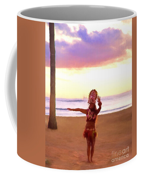 Hawaii Coffee Mug featuring the photograph Hula On The Beach by Jon Burch Photography