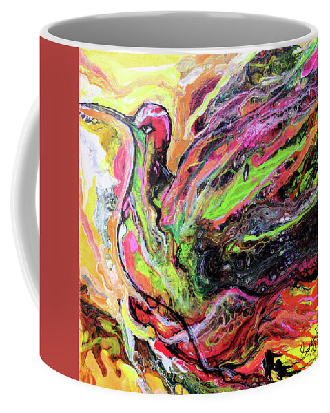 Humming Coffee Mug featuring the painting Humming To The Tune by Sarabjit Singh