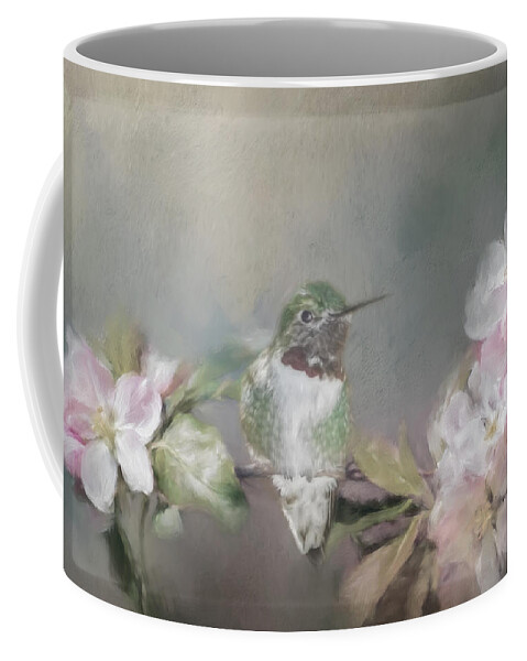 Animal Coffee Mug featuring the photograph Hummingbird and Blossoms by Teresa Wilson