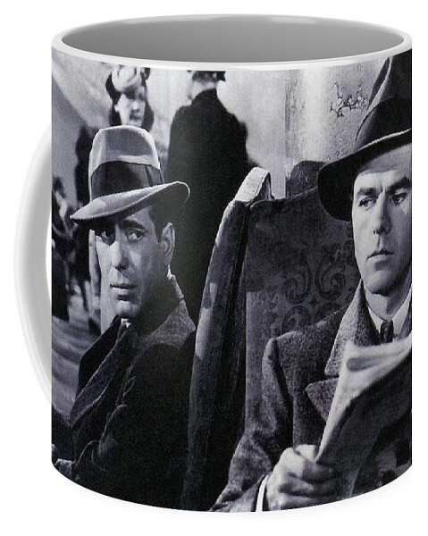 Humphrey Bogart Elisha Cook Jr. As Wilmer The Gunman The Maltese Falcon 1941 Coffee Mug featuring the photograph Humphrey Bogart Elisha Cook Jr. as Wilmer the gunman The Maltese Falcon 1941 by David Lee Guss