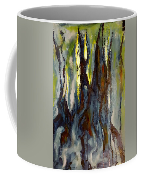Abstract Coffee Mug featuring the painting Hunted Forest by Nicolas Bouteneff
