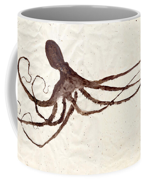 Hunting Octopus Gyotaku Coffee Mug by Odessa Kelley - Pixels