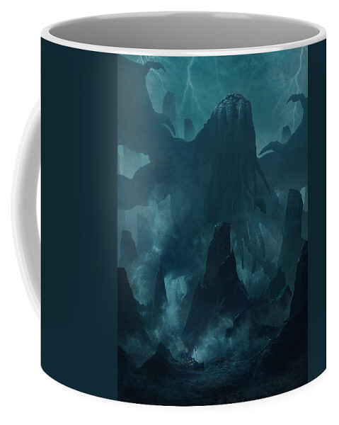Lovecraft Coffee Mug featuring the painting I am Providence by Guillem H Pongiluppi