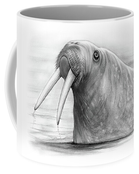 Walrus Coffee Mug featuring the drawing I am the Walrus by Greg Joens