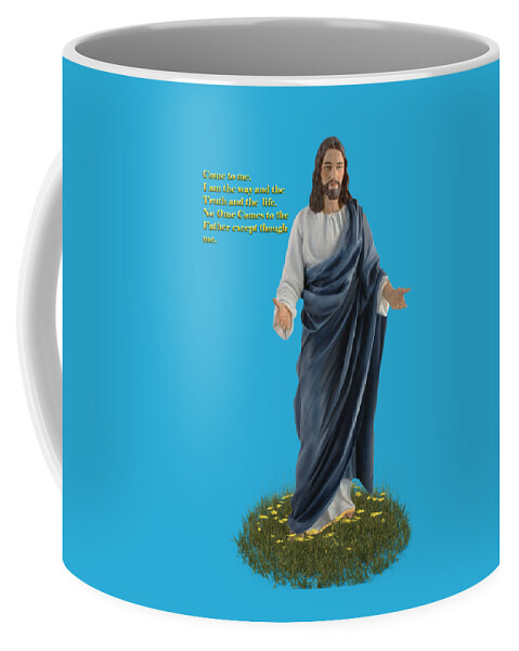 Jesus Coffee Mug featuring the digital art I am the way John 14 6 by Walter Colvin