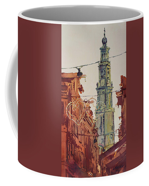 Amsterdam Coffee Mug featuring the painting I Heart Amsterdam by Jenny Armitage